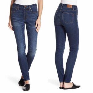 Madewell 9” High Rise Skinny Jeans in Creston Wash 33 Mid Rise Stretch